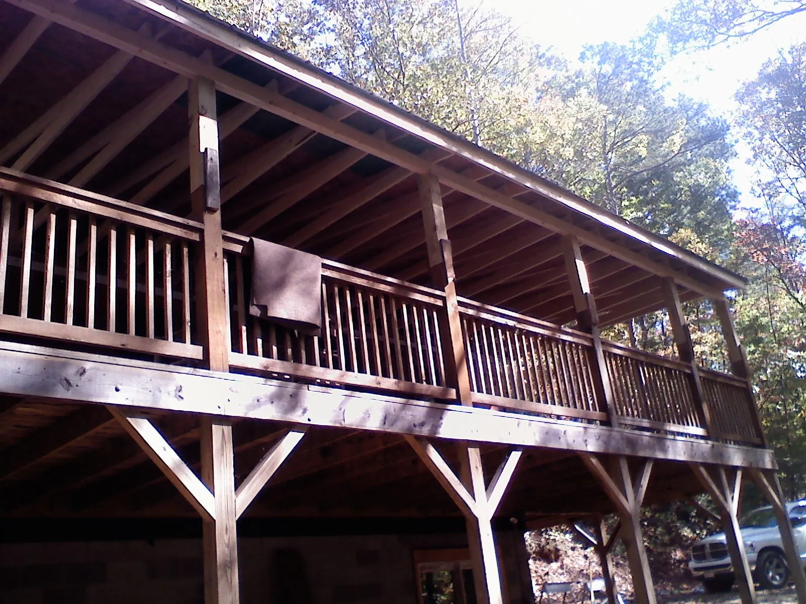 Timber framing under a new elevated porch and deck — Roof Leak Repair in Moss by Roofing Brothers